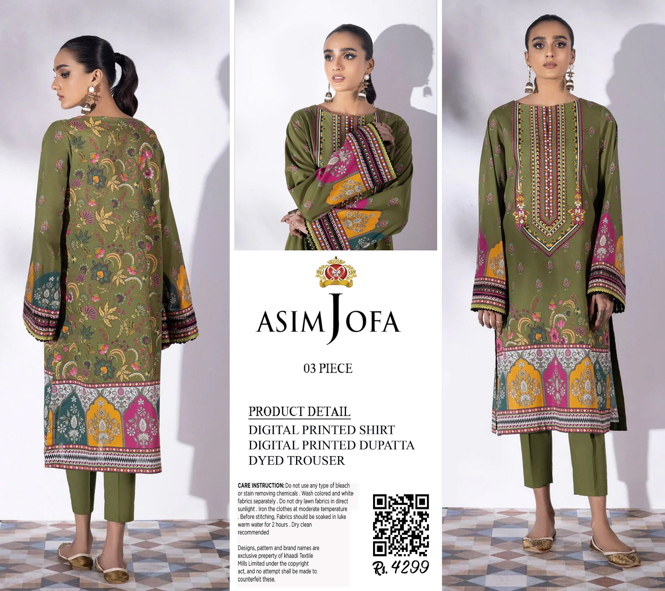 ASIM JOFA 3PC UNSTITCHED DIGITAL PRINTED COLLECTION