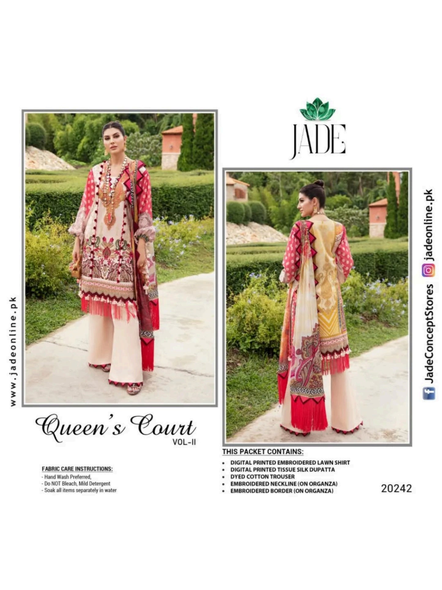 Jade Unstitched Lawn 3 Pieces in Wholesale Price ๐ฅ๐งก
