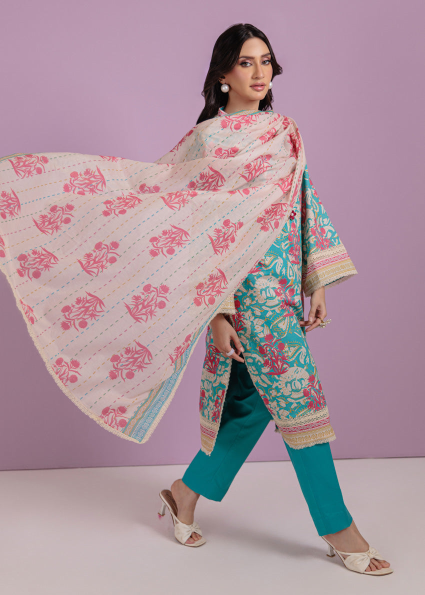 Bonanza Satrangi Unstitched Stamp Floral - 3 Pc (WU3PPBS25LIUN06)