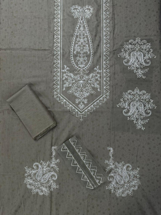 SALITEX 2PC EMBROIDERED UNSTITCHED LAWN COLLECTION CHARCOAL GREY