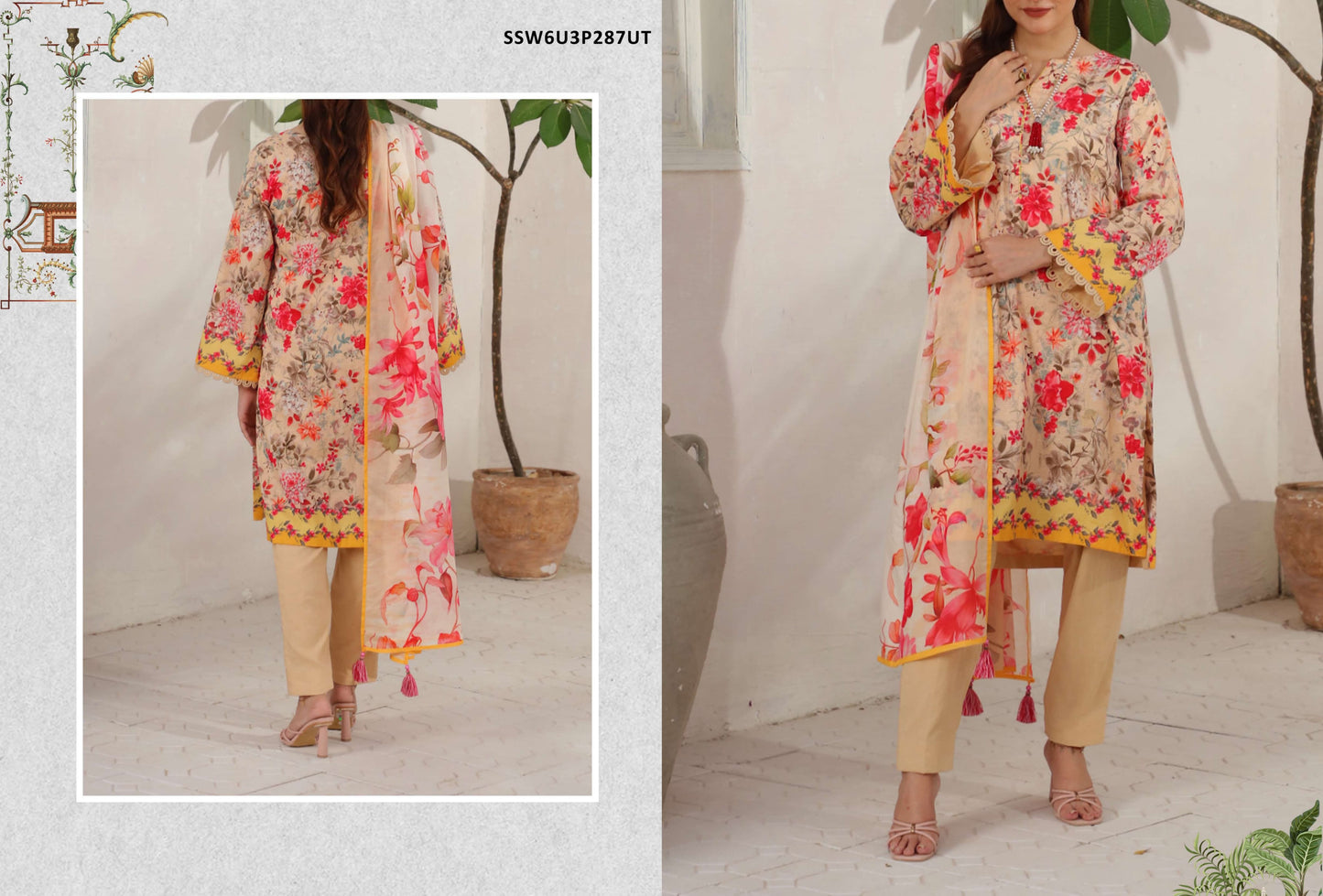 Salitex Silkoria Doria 100% Original Lawn Unstitched 3 Pieces ❤️