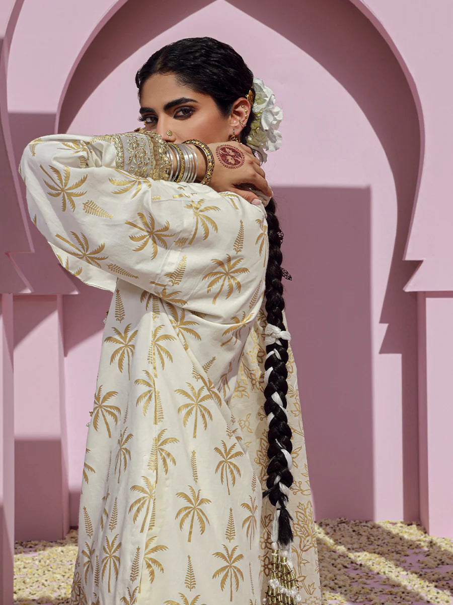 Salitex Embroidered lawn white 3P