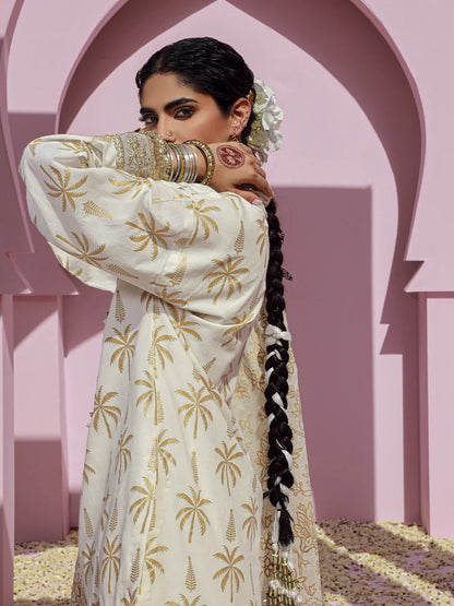 Salitex Embroidered lawn white 3P