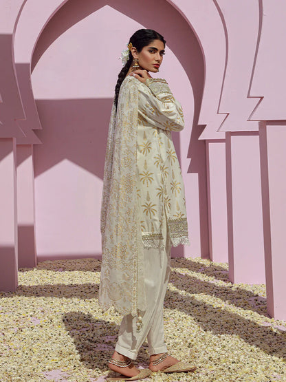 Salitex Embroidered lawn white 3P