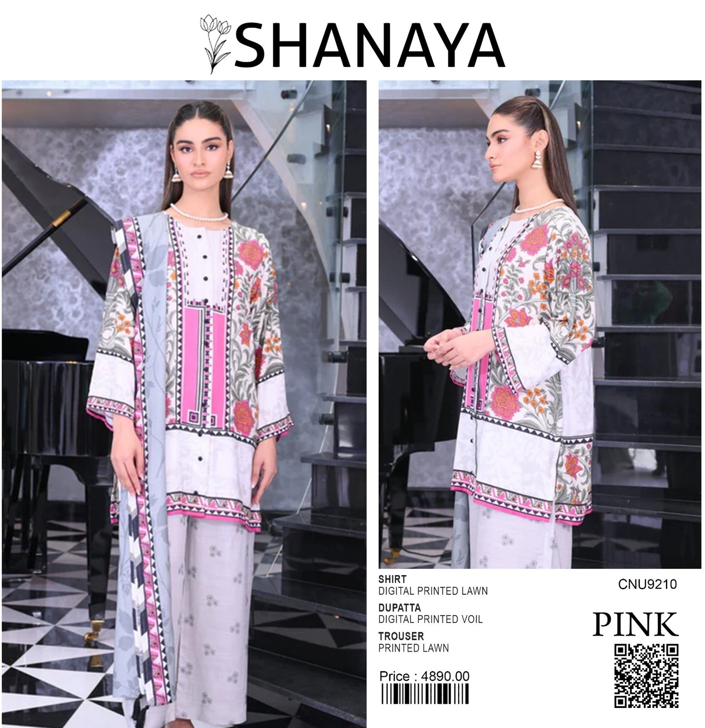 SHANAYA UNSTITCHED CORDSET STYLE 3 PIECE 🎉💜