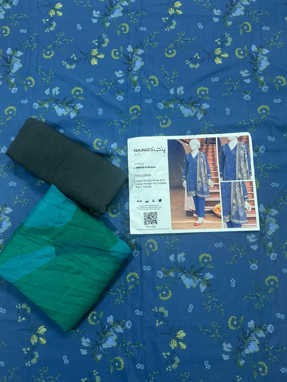 🌟 Panjnad by J. – Silk Unstitched 3PCS 🌟