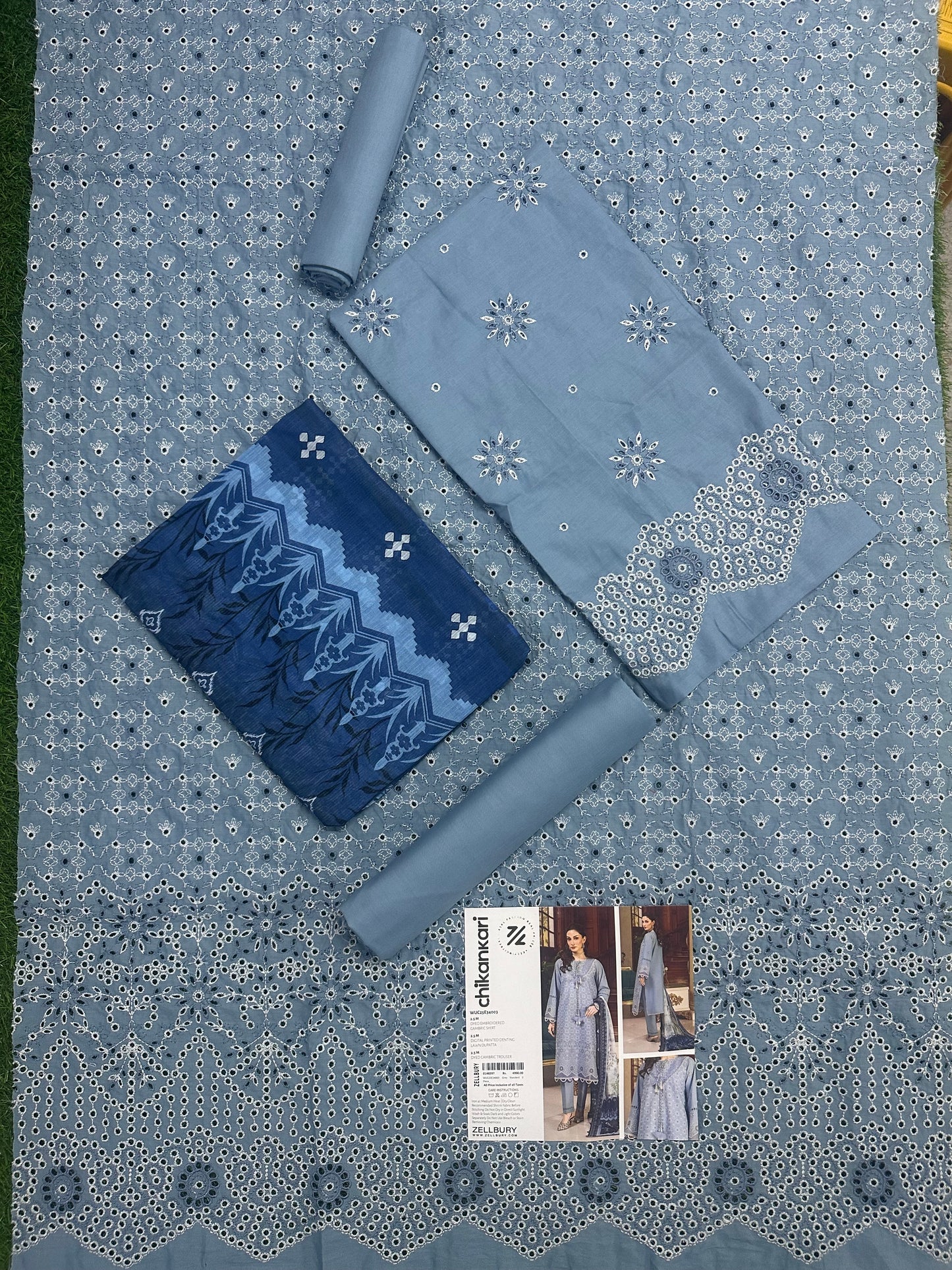 🌸✨ Zellbury Signature Unstitched Fancy Chikankari Luxury 3 Pieces ✨🌸