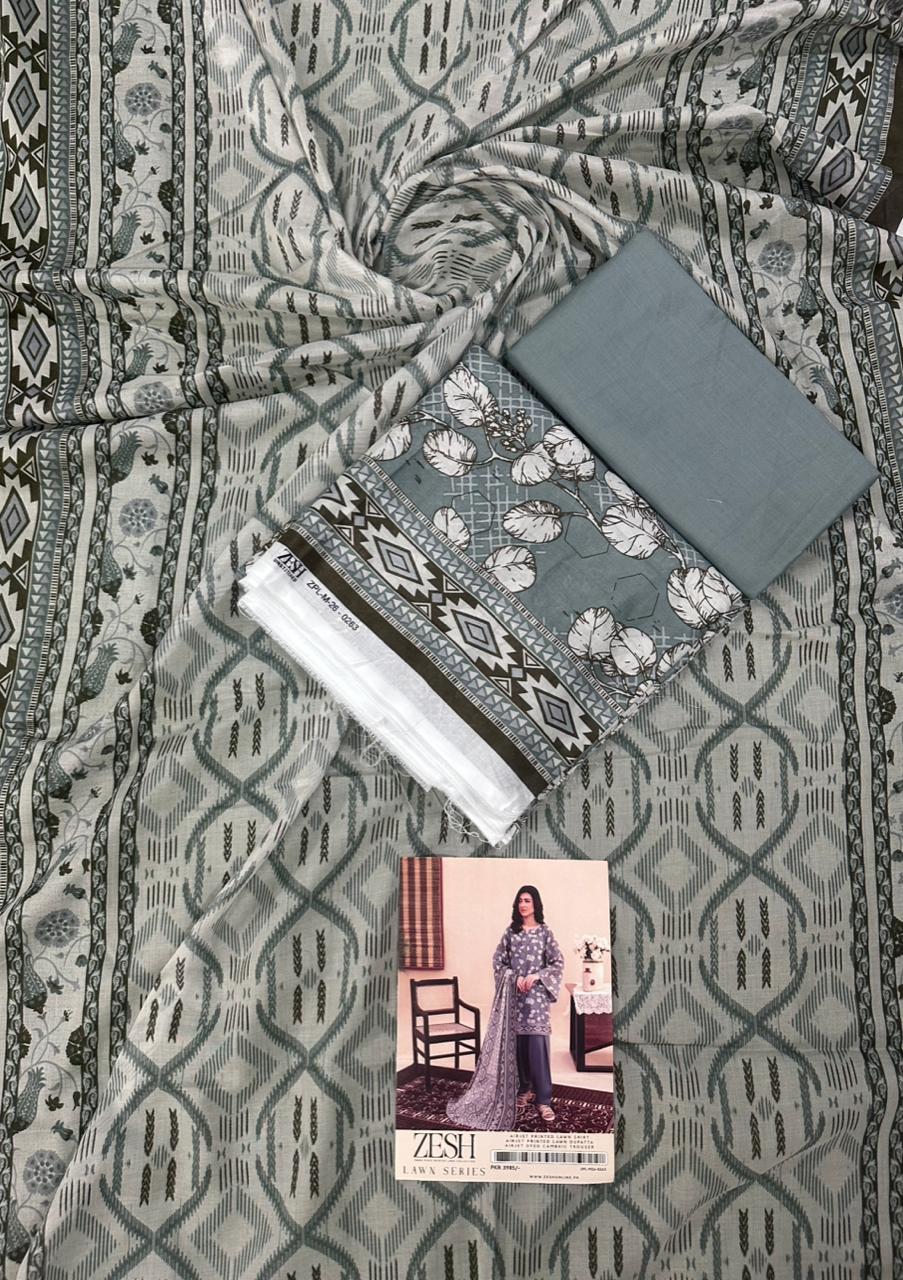 ZESH Unstitched Lawn 100% Original 3 PCs Suit In WHOLESALE PRICE 💯✨