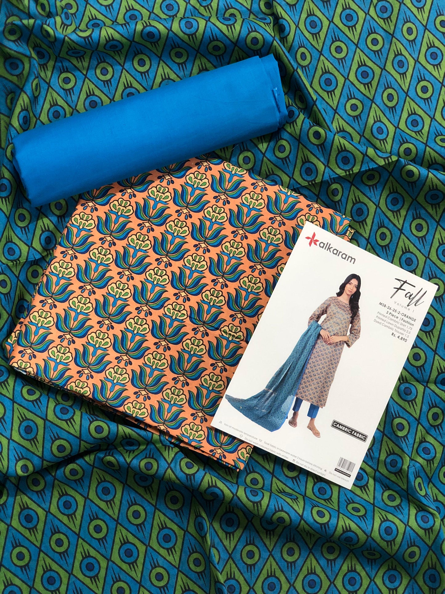 Alkaram 100% Original Lawn 3 Piece 😉🧡