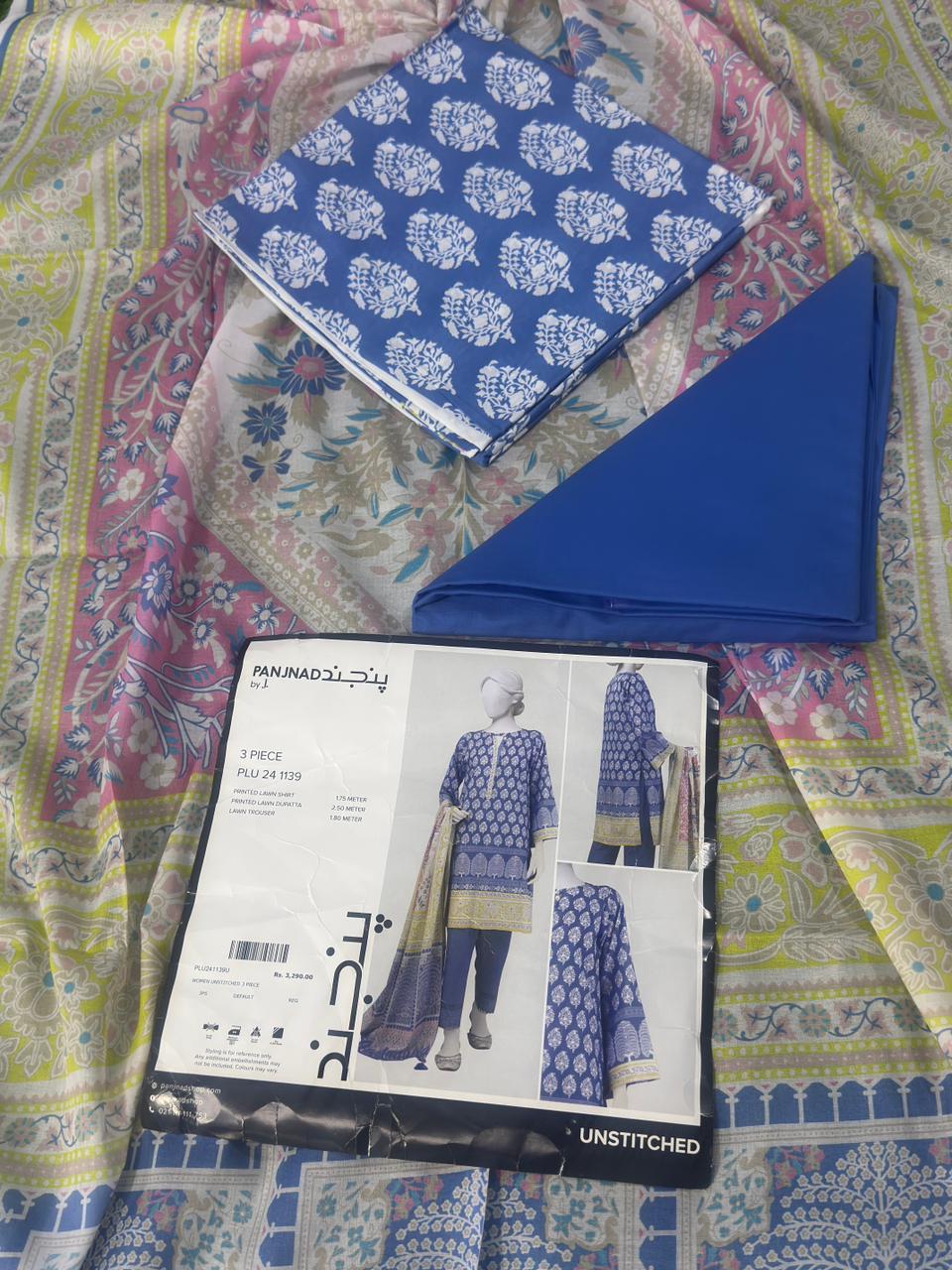 ✨J. PANJNAD 100% Original Unstitched 3 Piece✨