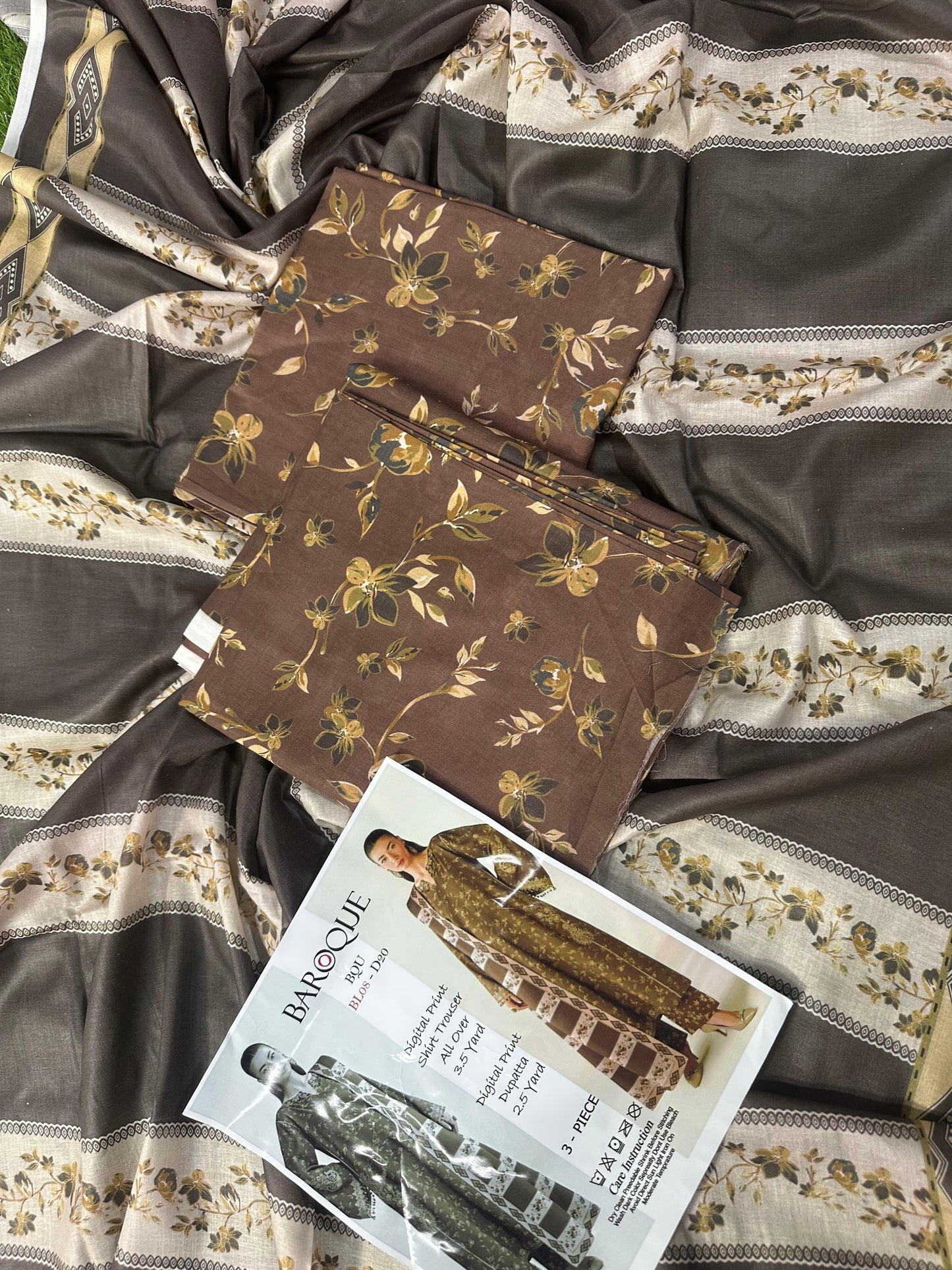 🔥 Baroque Printed AllOver – 3PC Luxury Collection 🔥