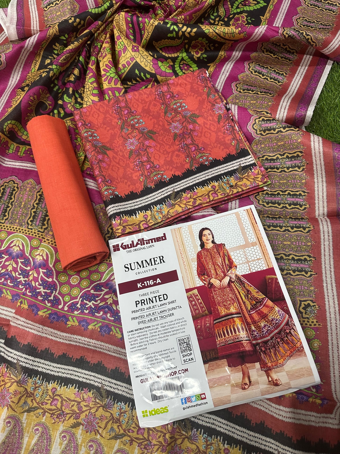 GulAhmed Unstitched Lawn 3 Pieces in Wholesale Price 🔥🧡