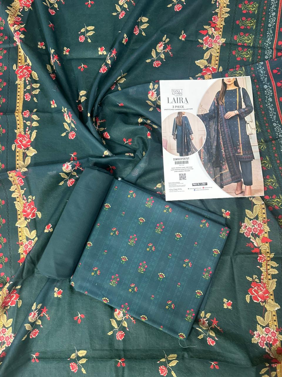 ❤️✨ SALITEX LAIRA VOL-2 ✨❤️
💯 100% ORIGINAL LAWN 🌸
👑 LAIRA by SANA & SARA 👑SSW6U3P387UT