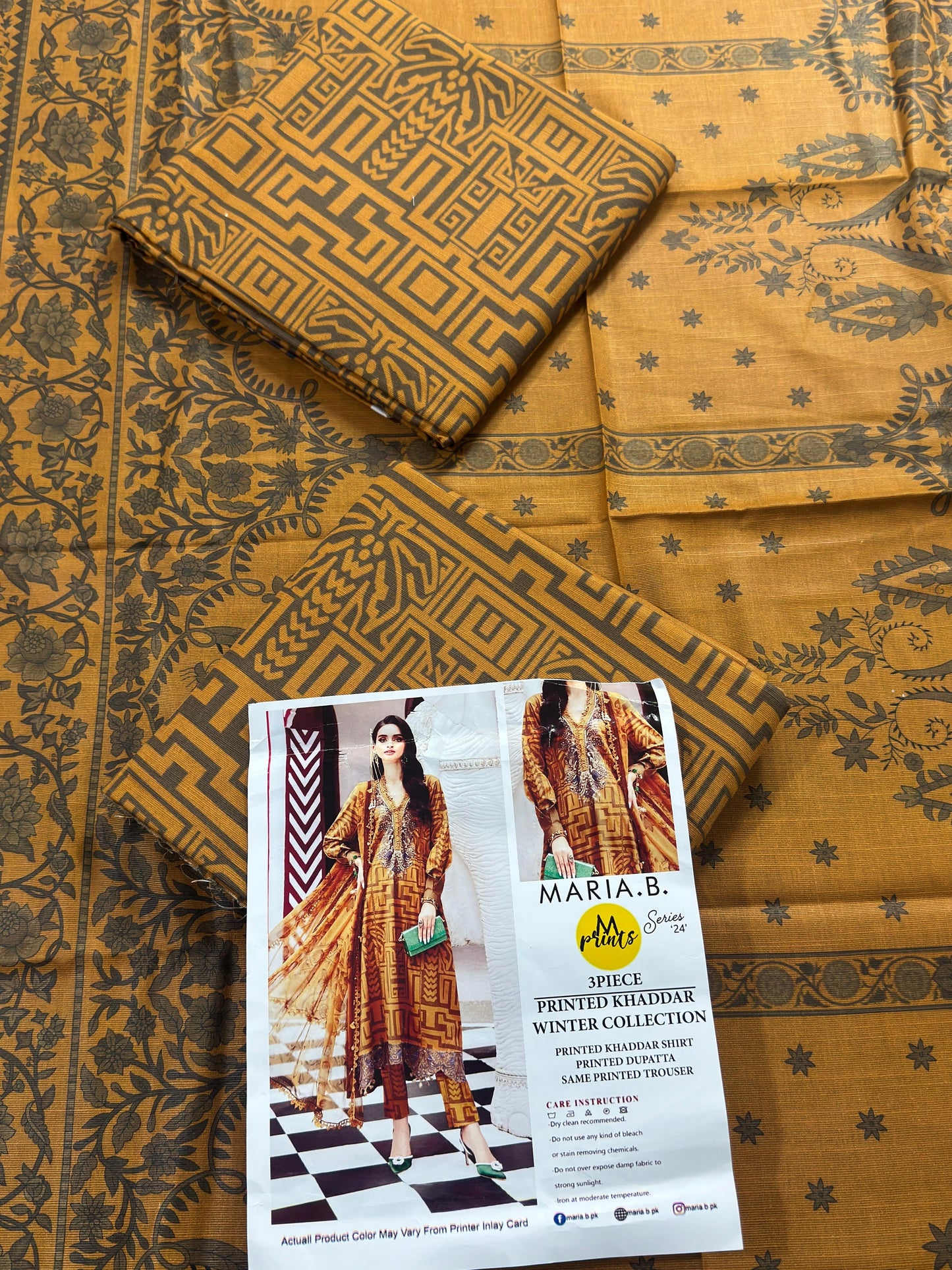 Maria.B 3-Piece Unstitched  Khaddar Collection 2026 🔥🧡