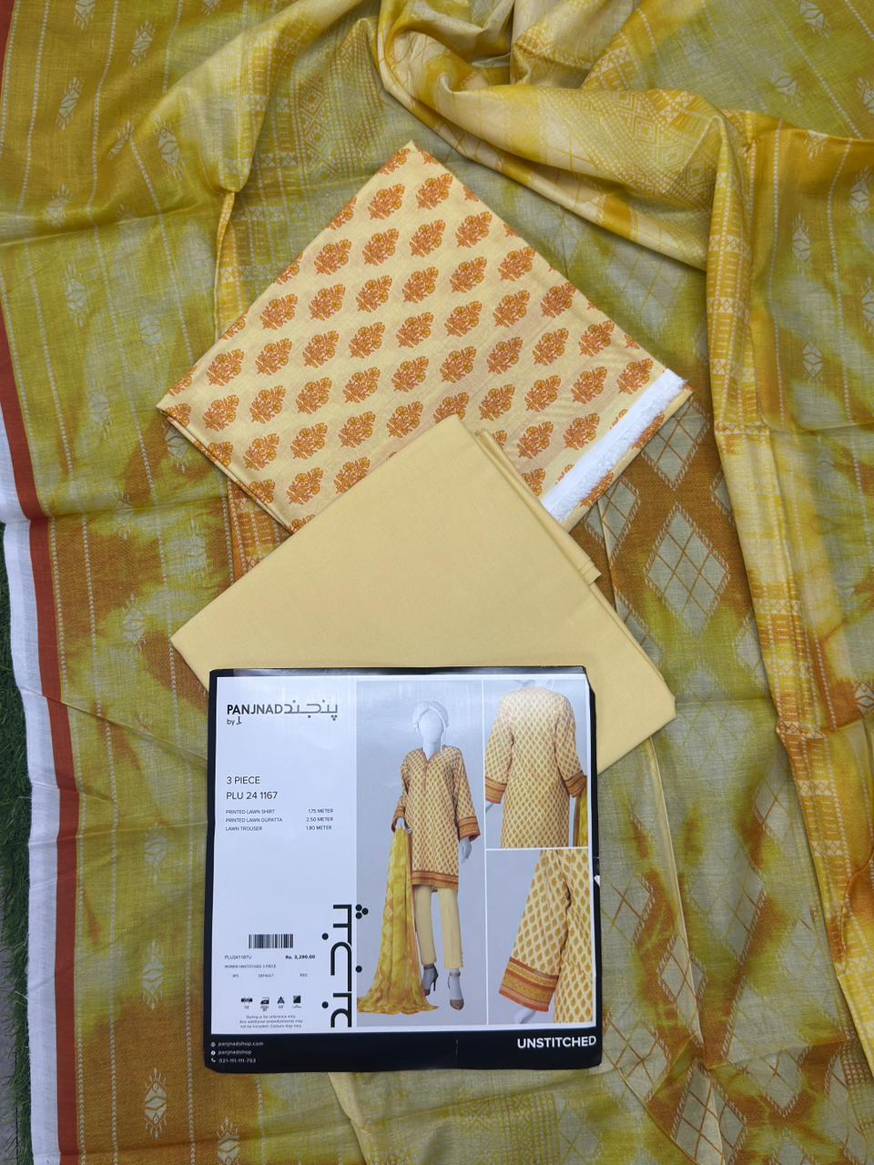 ✨J. PANJNAD 100% Original Unstitched 3 Piece✨