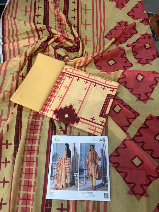 Izhan Magic Prints by MJ Lawn Unstitched Lawn 3Pcs