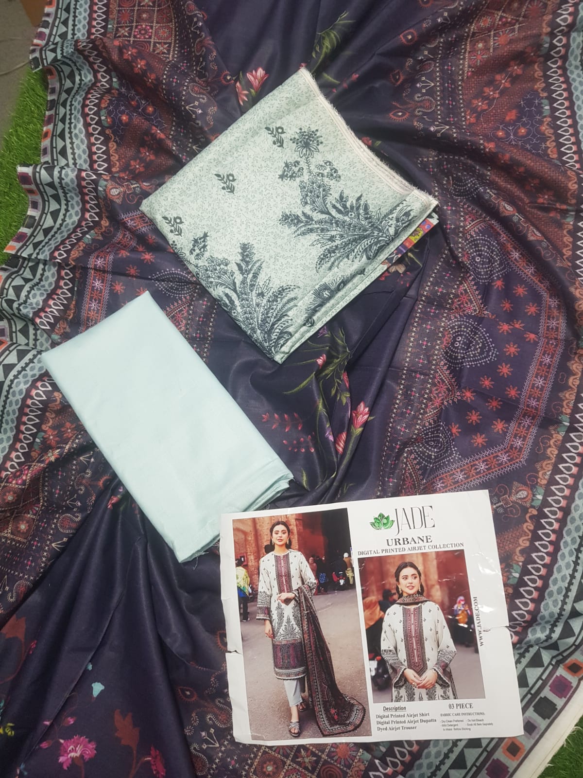 Jade Unstitched Lawn 3 Pieces in Wholesale Price 🔥🧡