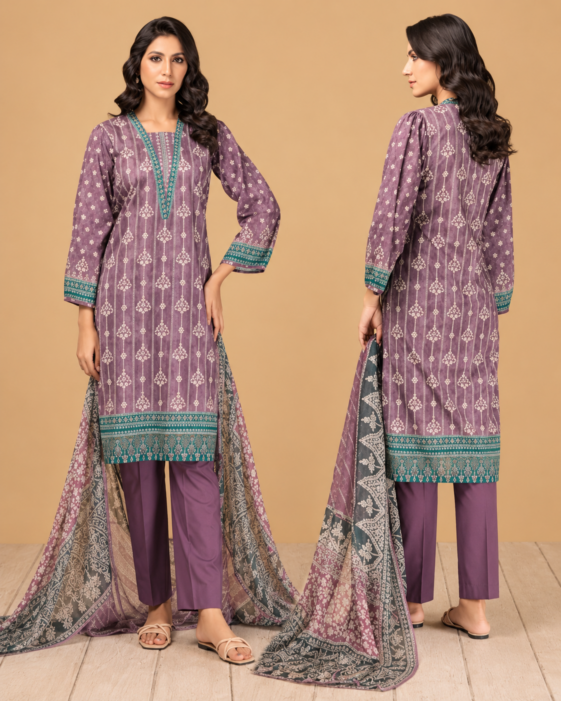 Bonanza Satrangi SSR232P03 Dusted Peri 2 PCs