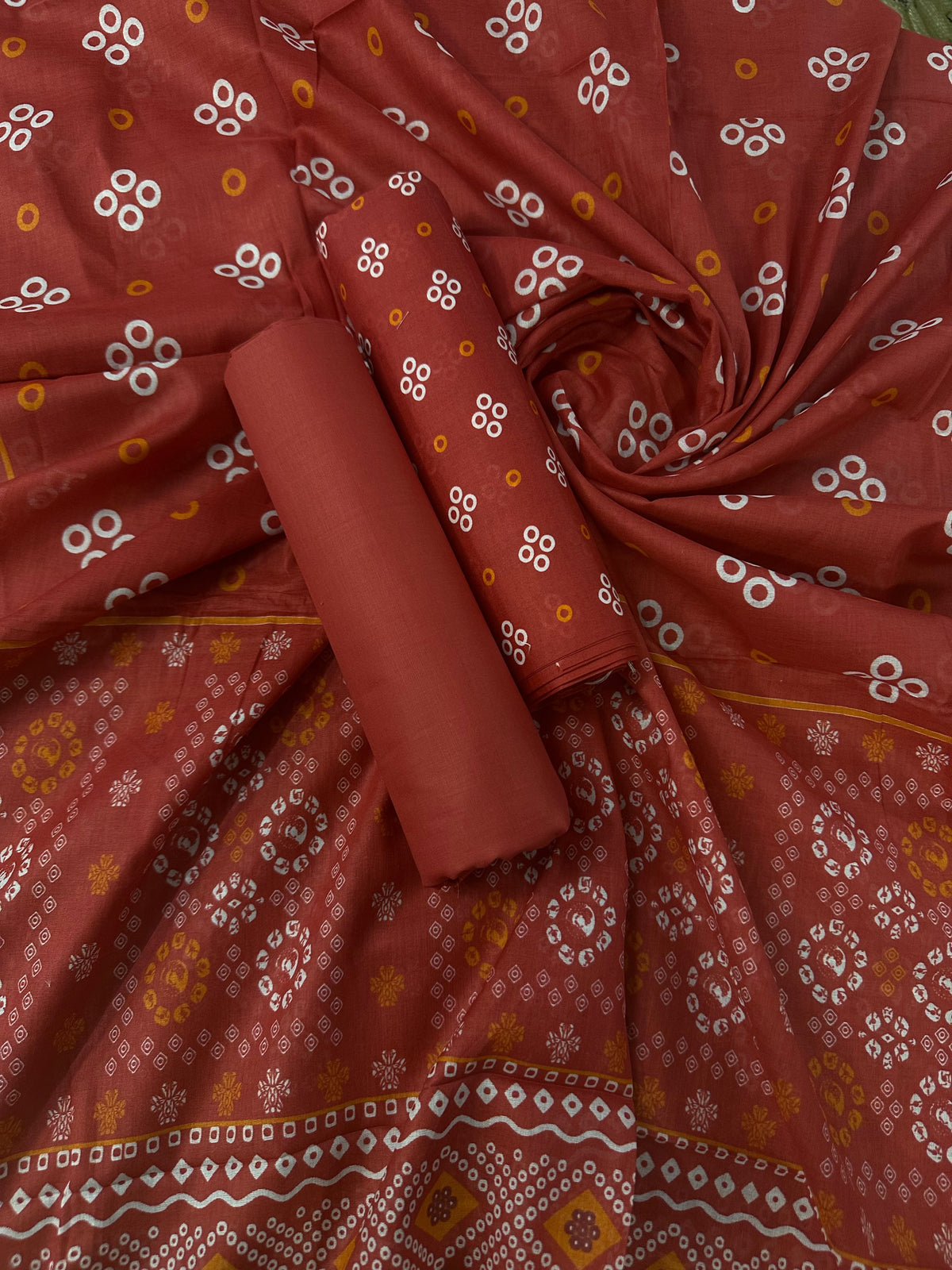 Bin Saeed Crimson Red Printed Cotton 3Pcs