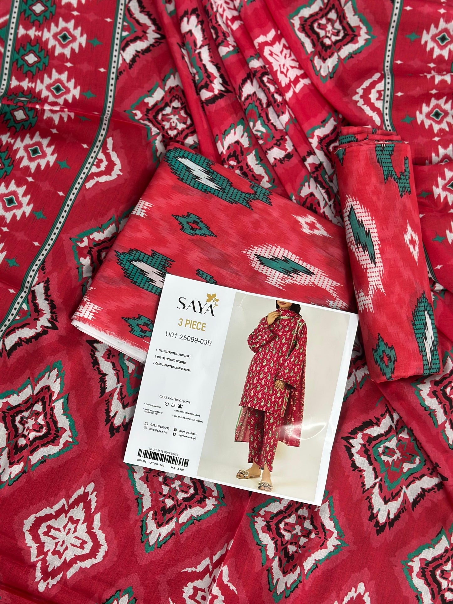 🍃SAYA PRINTED LAWN 3PC🍃*