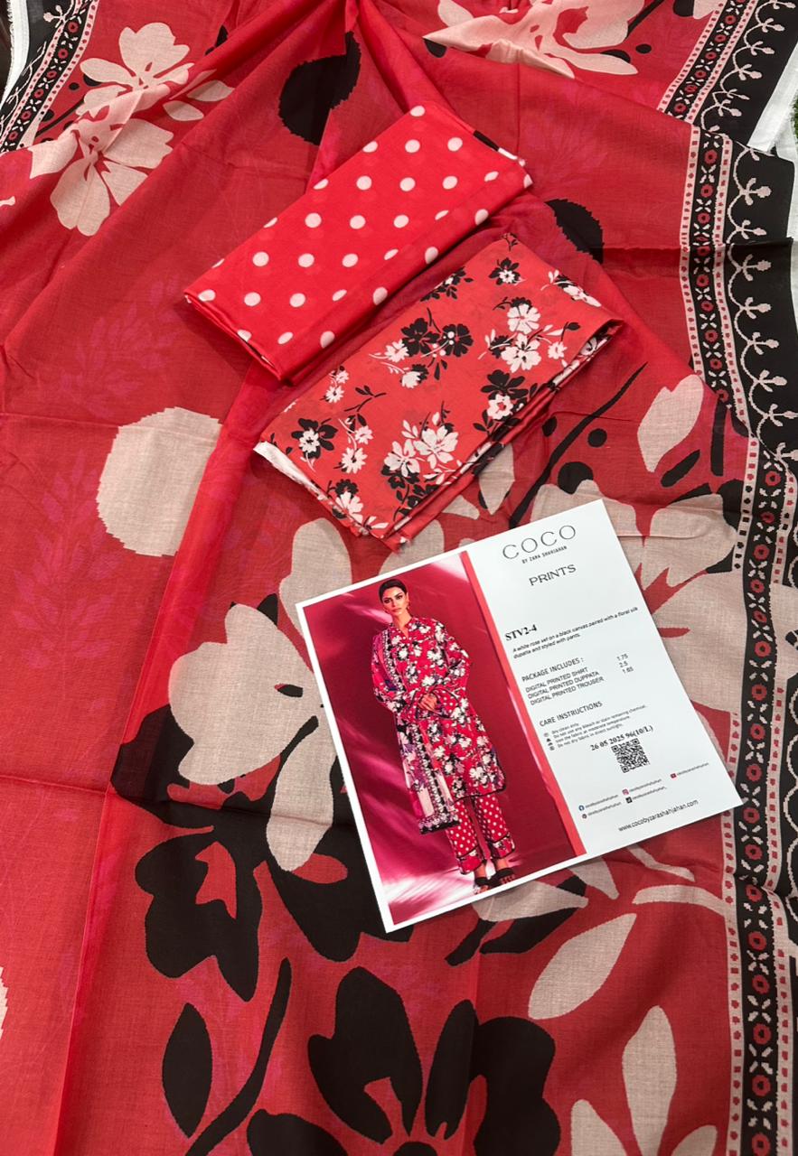 🌷 COCO by ZARA SHAHJAHAN 🌷
 3P Unstitched 👌❤️
