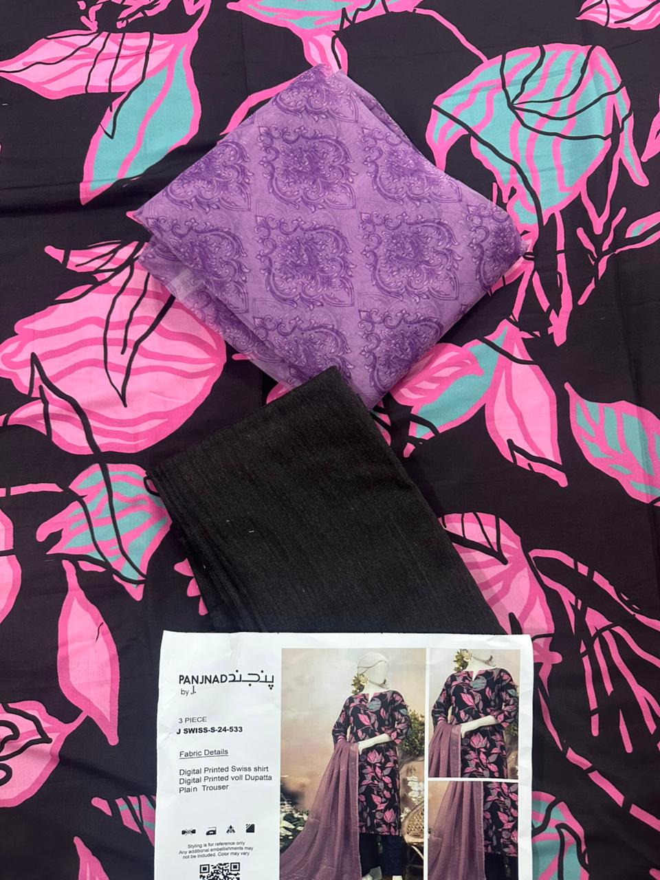 🌟 Panjnad by J. – Silk Unstitched 3PCS 🌟