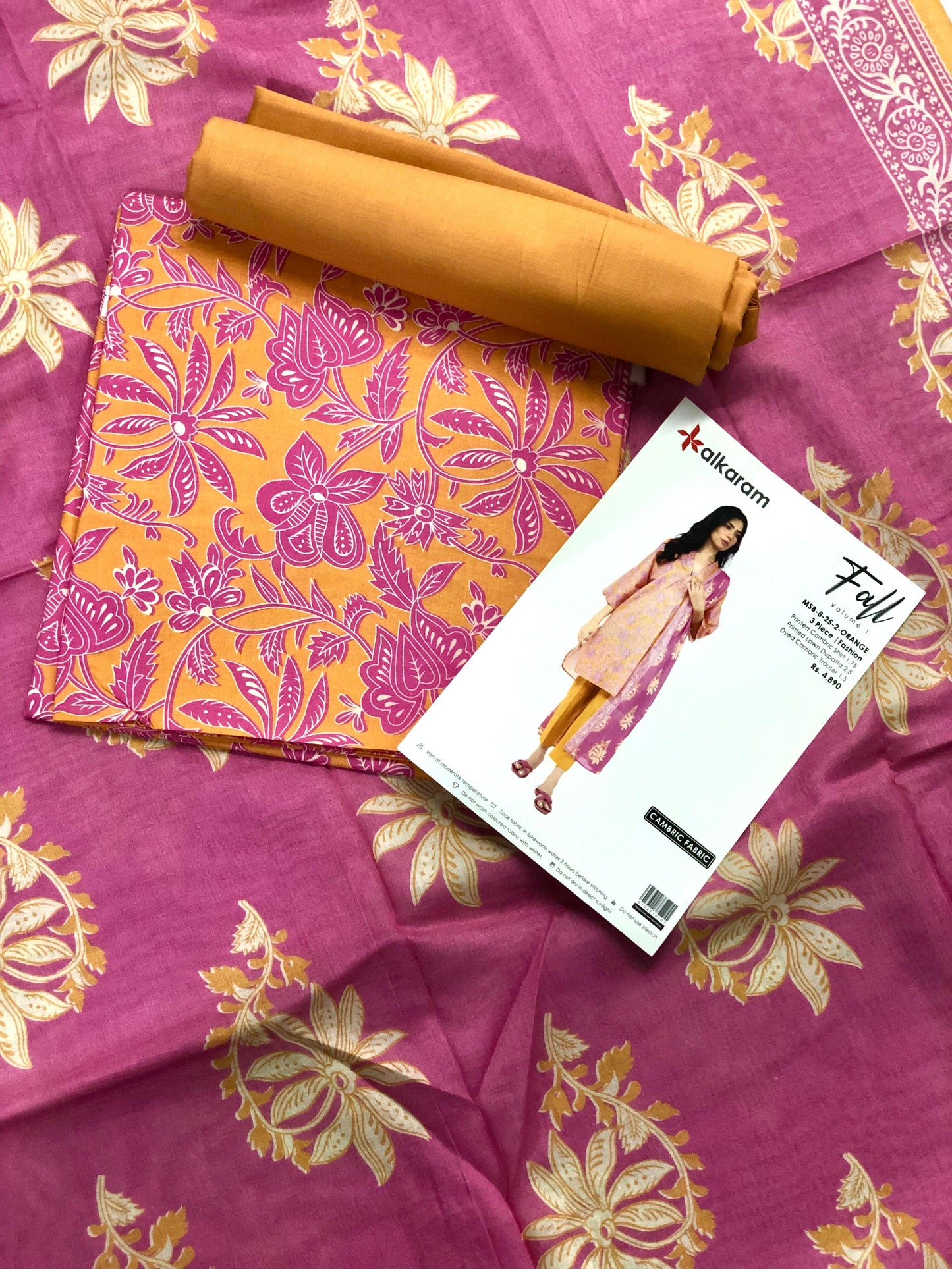 Alkaram 100% Original Lawn 3 Piece 😉🧡