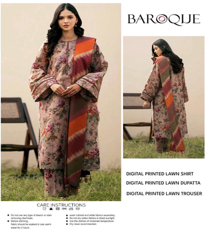 Baroque Unstitched Lawn 3 Piece in Wholesale Price 🔥