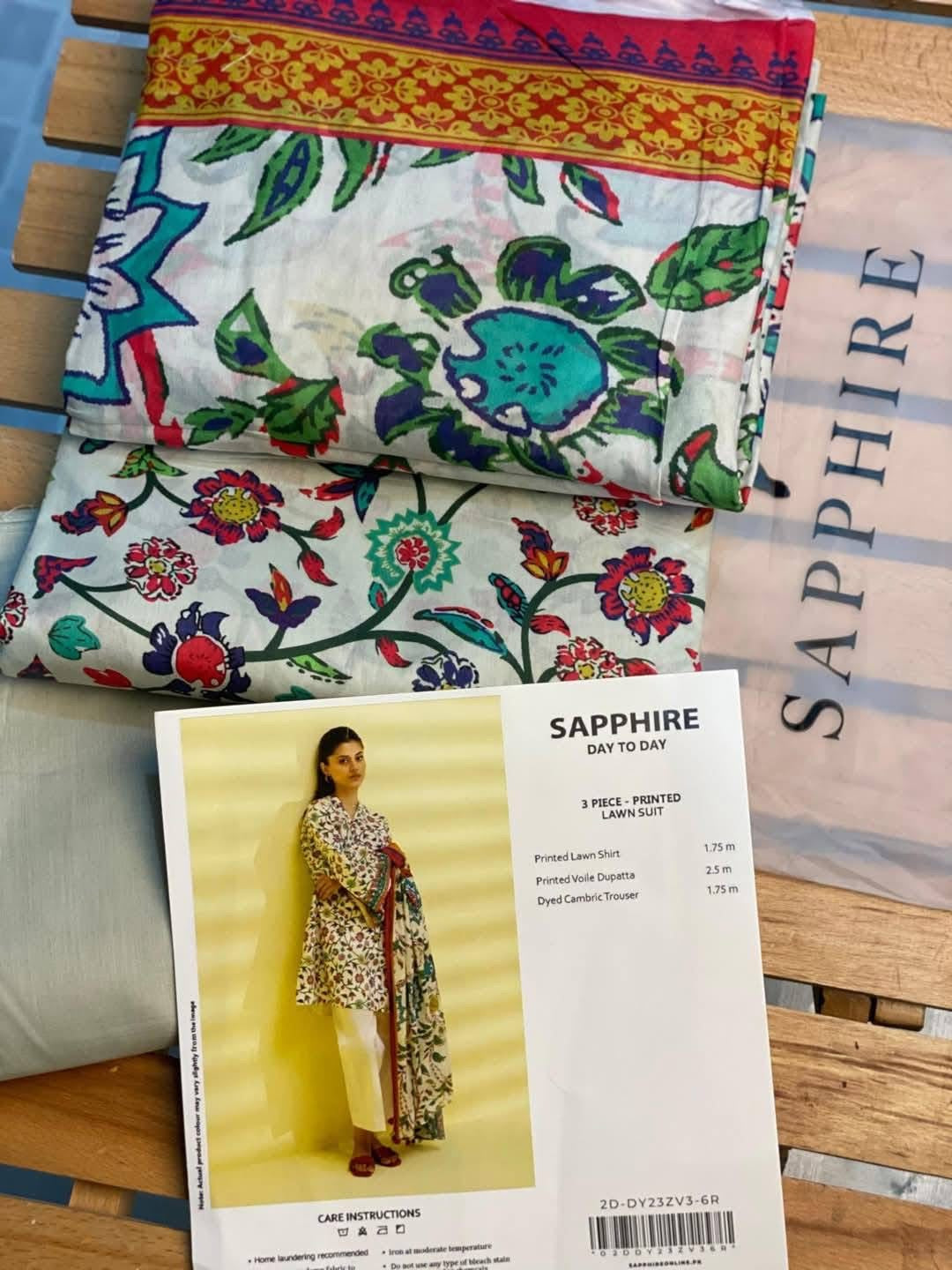 🌸 SAPPHIRE 🌸☀️ Summer Collection 2025 ☀️💎 3 Piece Unstitched Lawn 💎