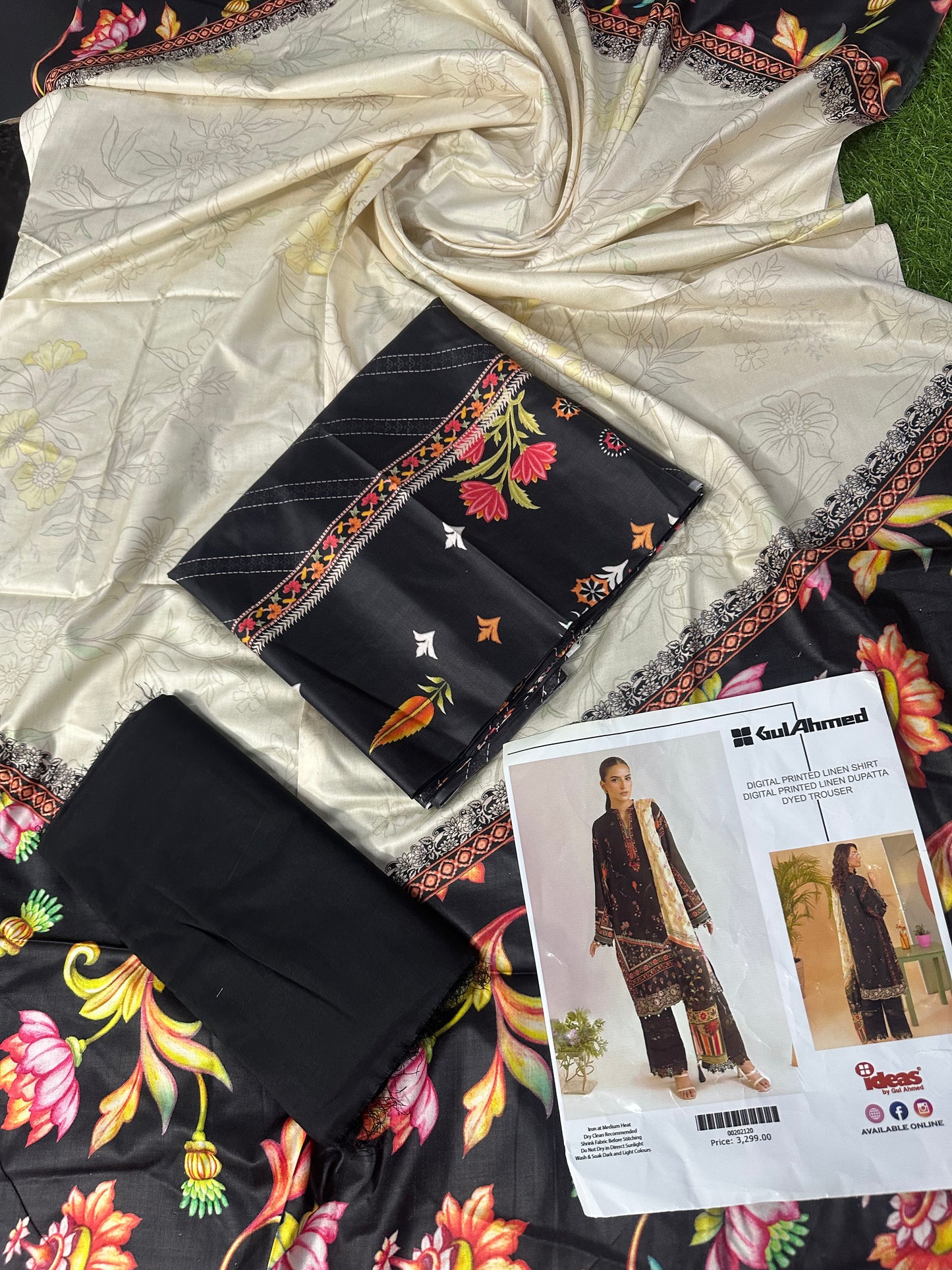 GulAhmed Linen Unstitched 3 Piece ❤️