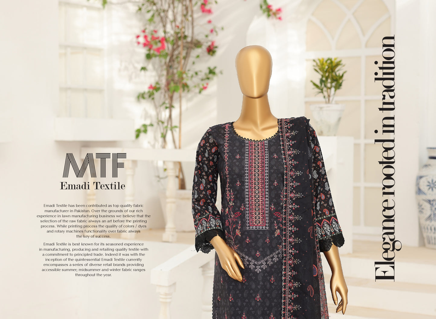 MTF – FITRUS 3pcs Unstitched Embroidery Collection
