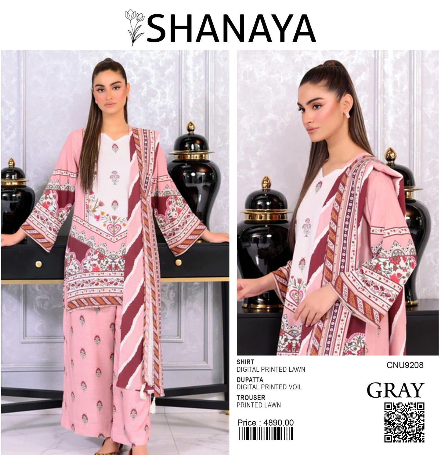SHANAYA UNSTITCHED CORDSET STYLE 3 PIECE 🎉💜