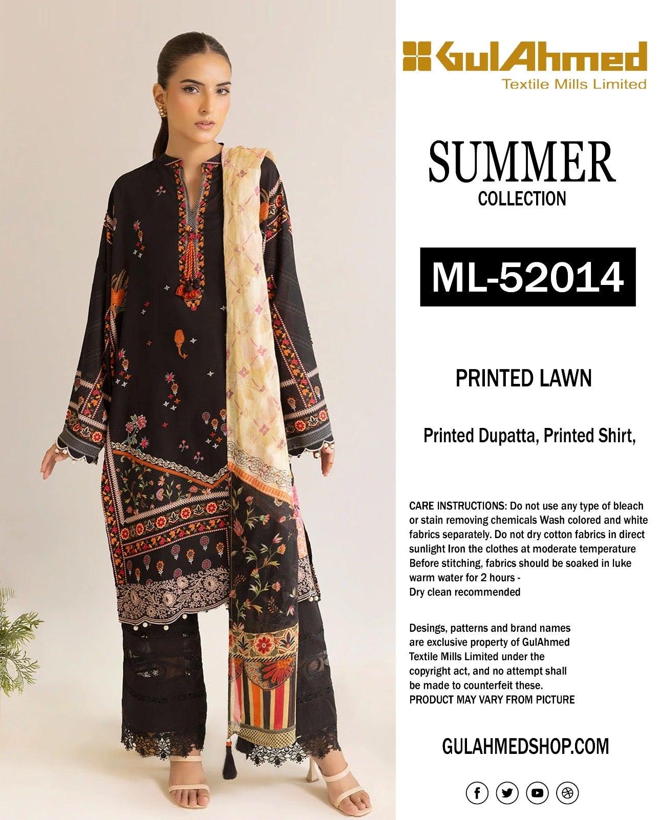 🌸 GulAhmed Summer Collection 2025 🌸 Premium 3 Piece Unstitched Lawn Suits featuring elegant digital prints and soft dyed cotton trousers.