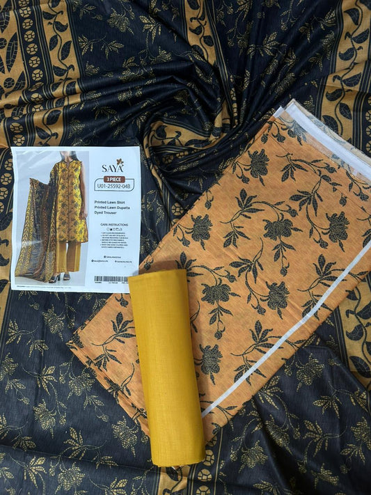 🔰💖 SAYA SUMMER COLLECTION 💖🔰✨ 3 PIECE UNSTITCHED LAWN ✨U01-25592-04B