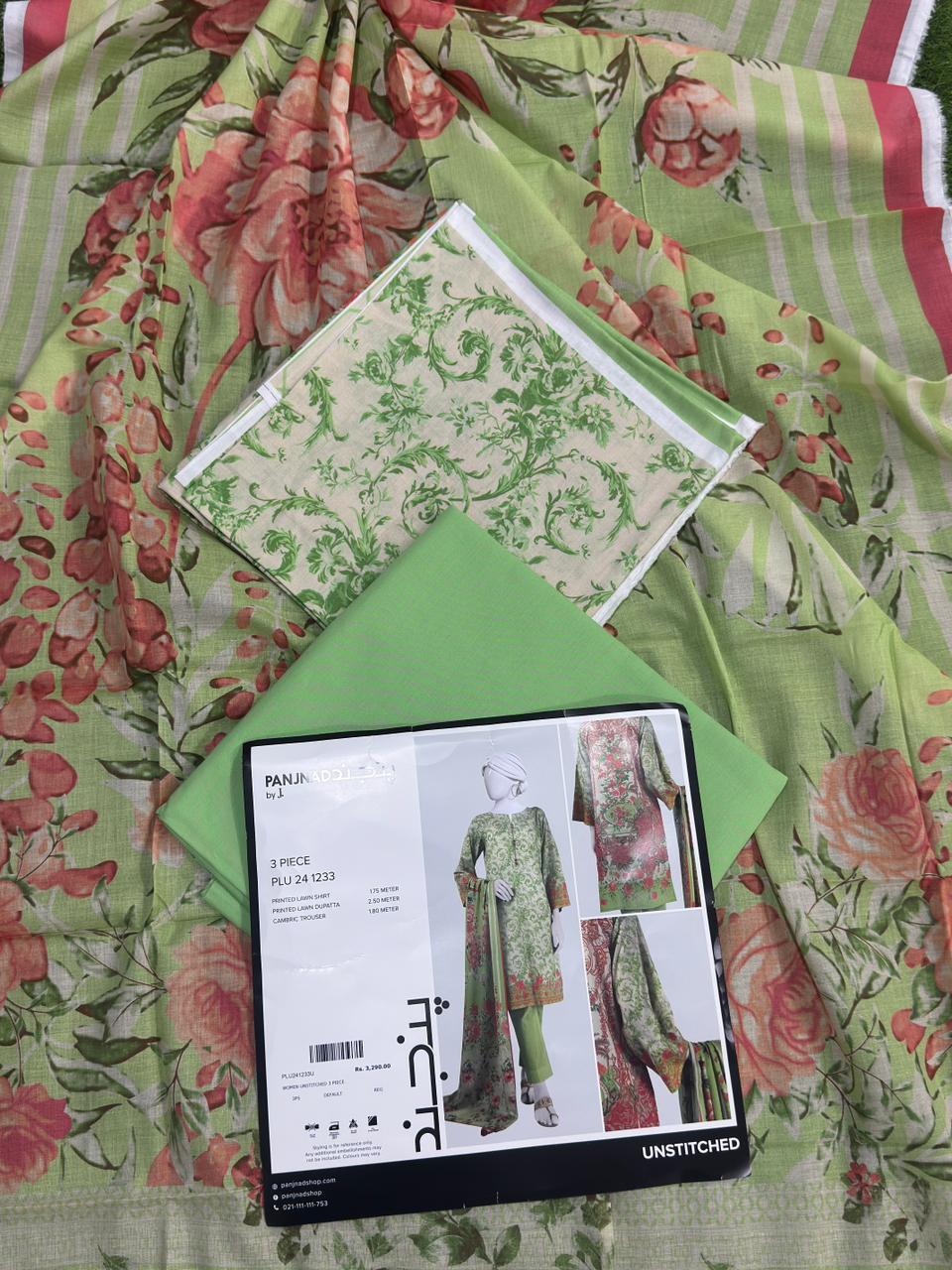 ✨J. PANJNAD 100% Original Unstitched 3 Piece✨