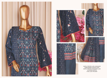 MTF AASHI Lilen Chikankari Embroidered 3 Piece Collection 2025
