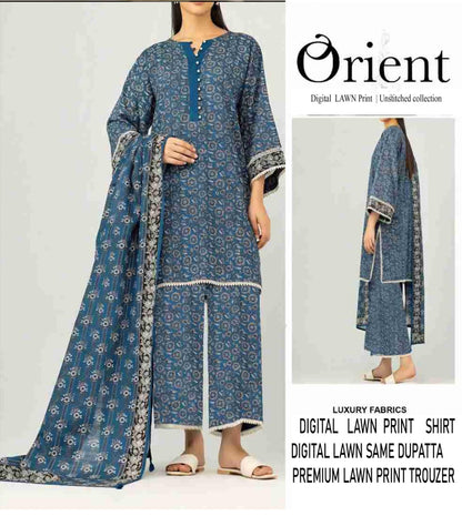 Orient Unstitched Lawn 3 Piece in Wholesale Price 🔥