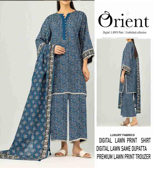 Orient Unstitched Lawn 3 Piece in Wholesale Price 🔥