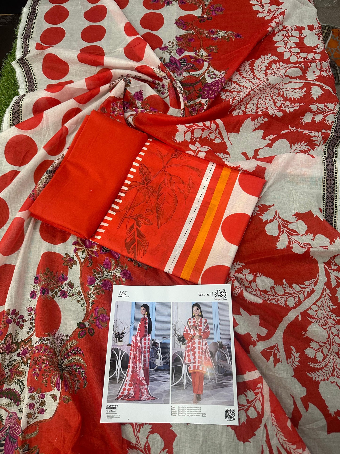 ✨ Izhan Magic Prints by MJ ✨ Lawn Unstitched Lawn 100% Original Lawn 3 Pieces ❤️🔥