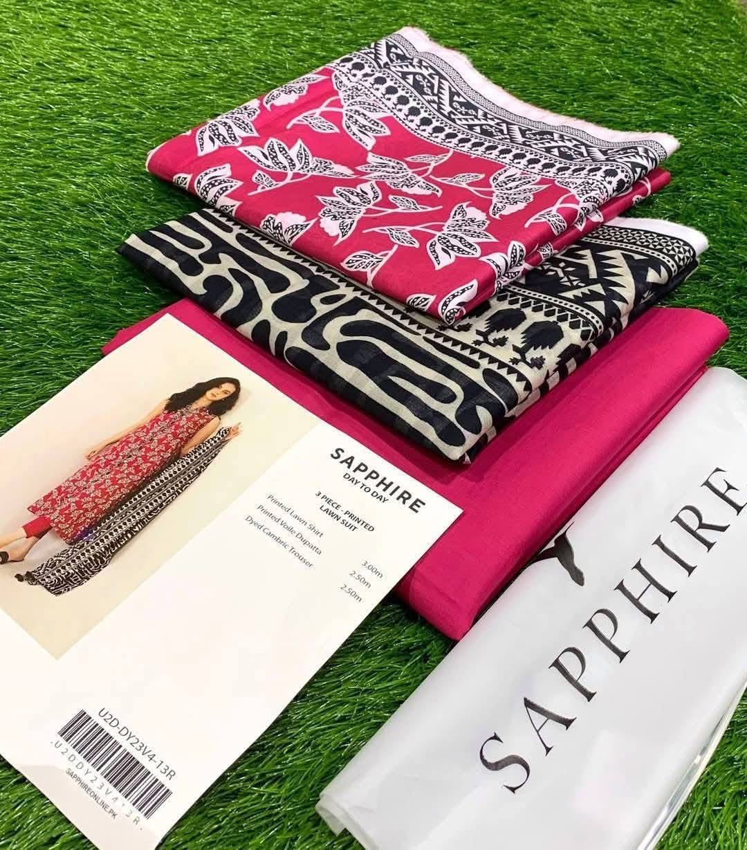 🌸 SAPPHIRE 🌸☀️ Summer Collection 2025 ☀️💎 3 Piece Unstitched Lawn 💎
