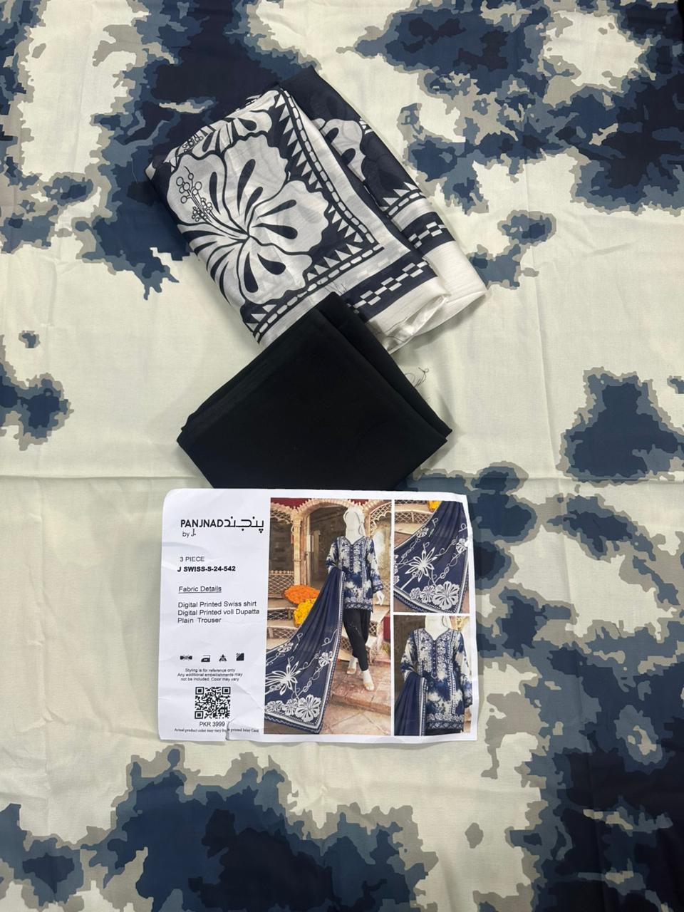 🌟 Panjnad by J. – Silk Unstitched 3PCS 🌟
