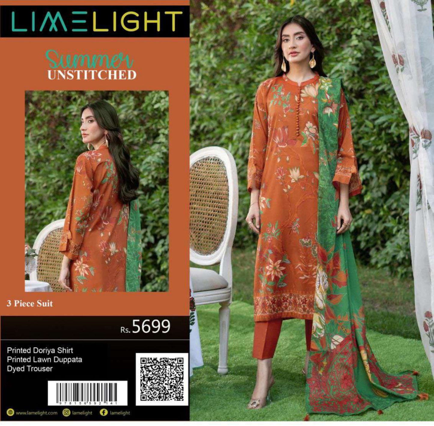 🌼 LIMELIGHT BANADORA 3PCS 🌼  2026 ☀️💎 3 Piece Unstitched Lawn 💎
