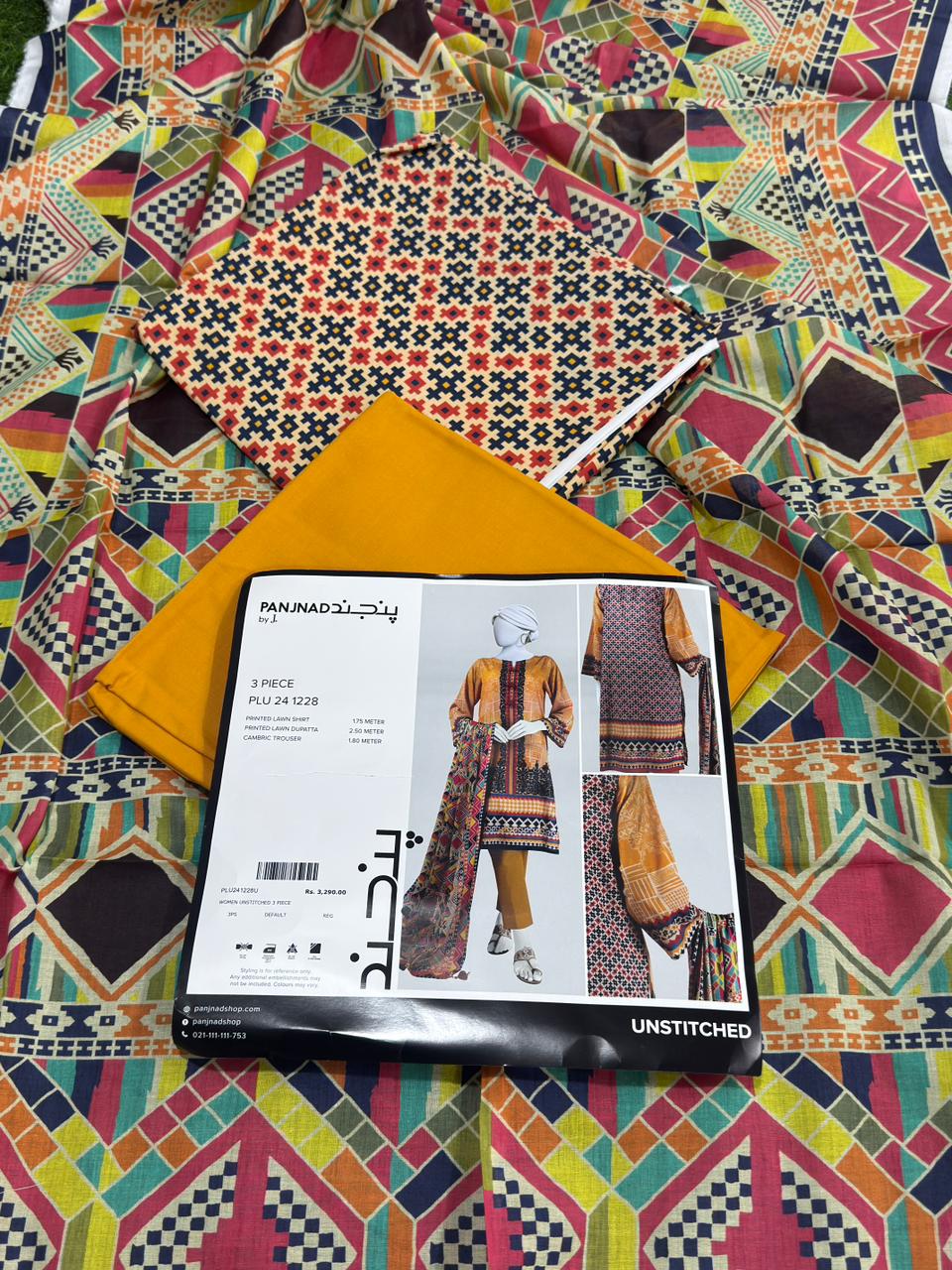 ✨J. PANJNAD 100% Original Unstitched 3 Piece✨