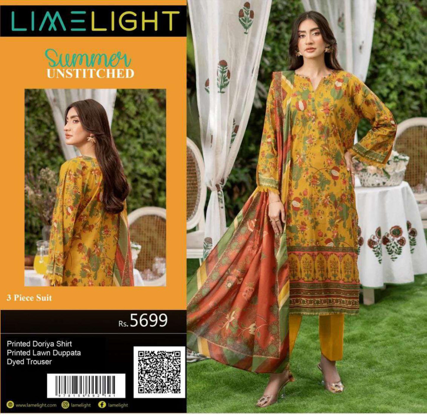 🌼 LIMELIGHT BANADORA 3PCS 🌼  2026 ☀️💎 3 Piece Unstitched Lawn 💎