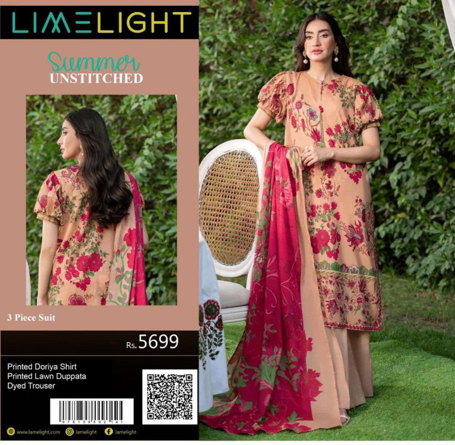 🌼 LIMELIGHT BANADORA 3PCS 🌼  2026 ☀️💎 3 Piece Unstitched Lawn 💎