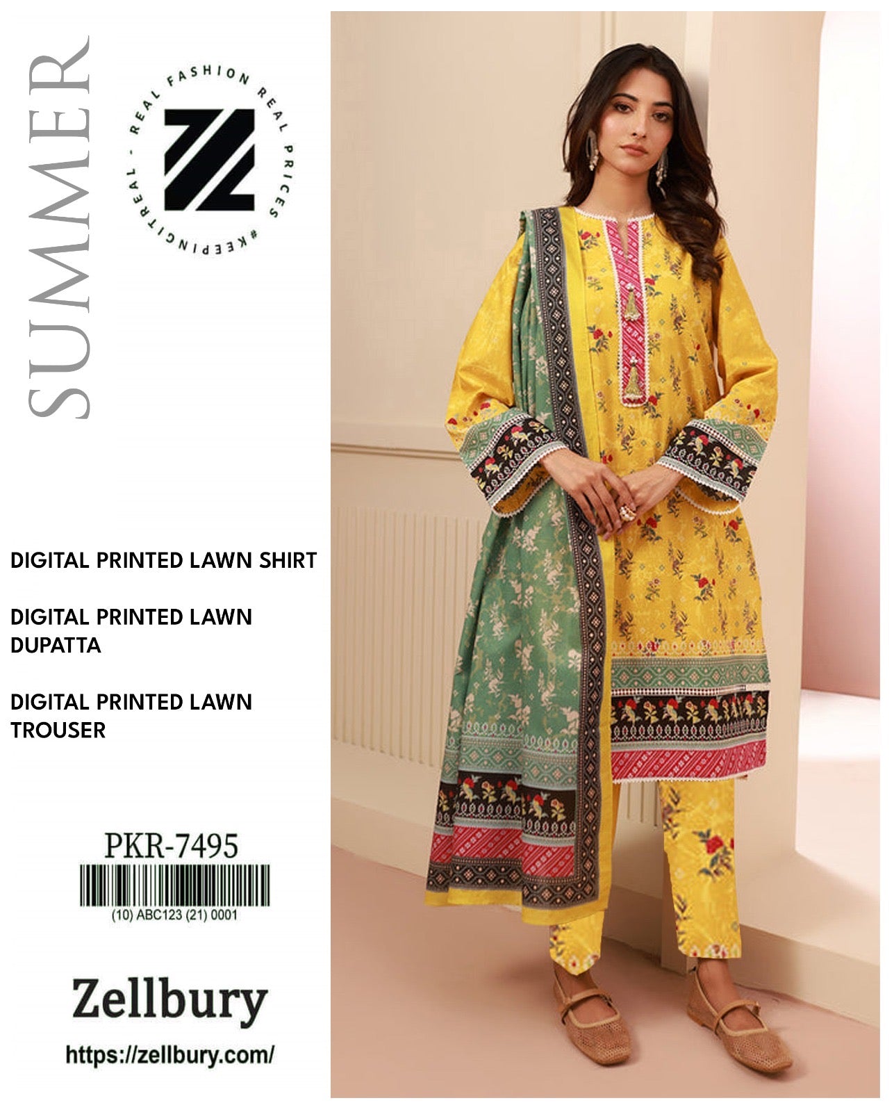 ZELLBURY LAWN 3PCS UNSTITCHED 🔥👌❤️