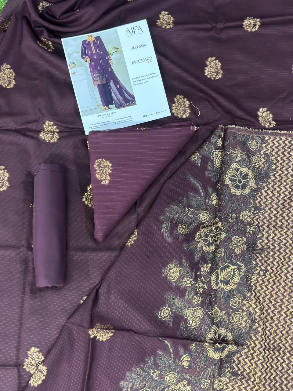 ✨ Aifa Unstitched Jacquard 3-Piece Collection ✨