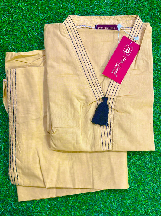 Bin Saeed YELLOW Stitched 2Pcs Dyed Collection