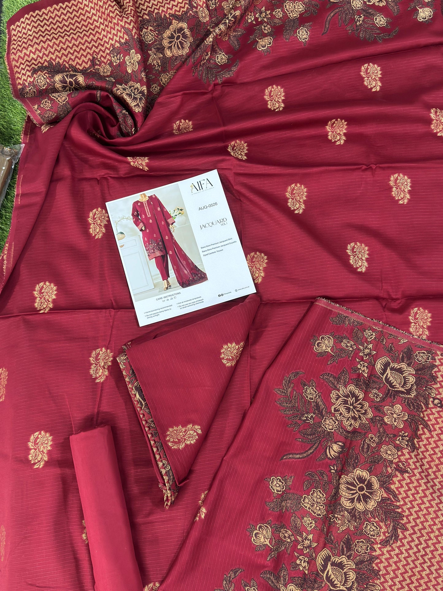 ✨ Aifa Unstitched Jacquard 3-Piece Collection ✨