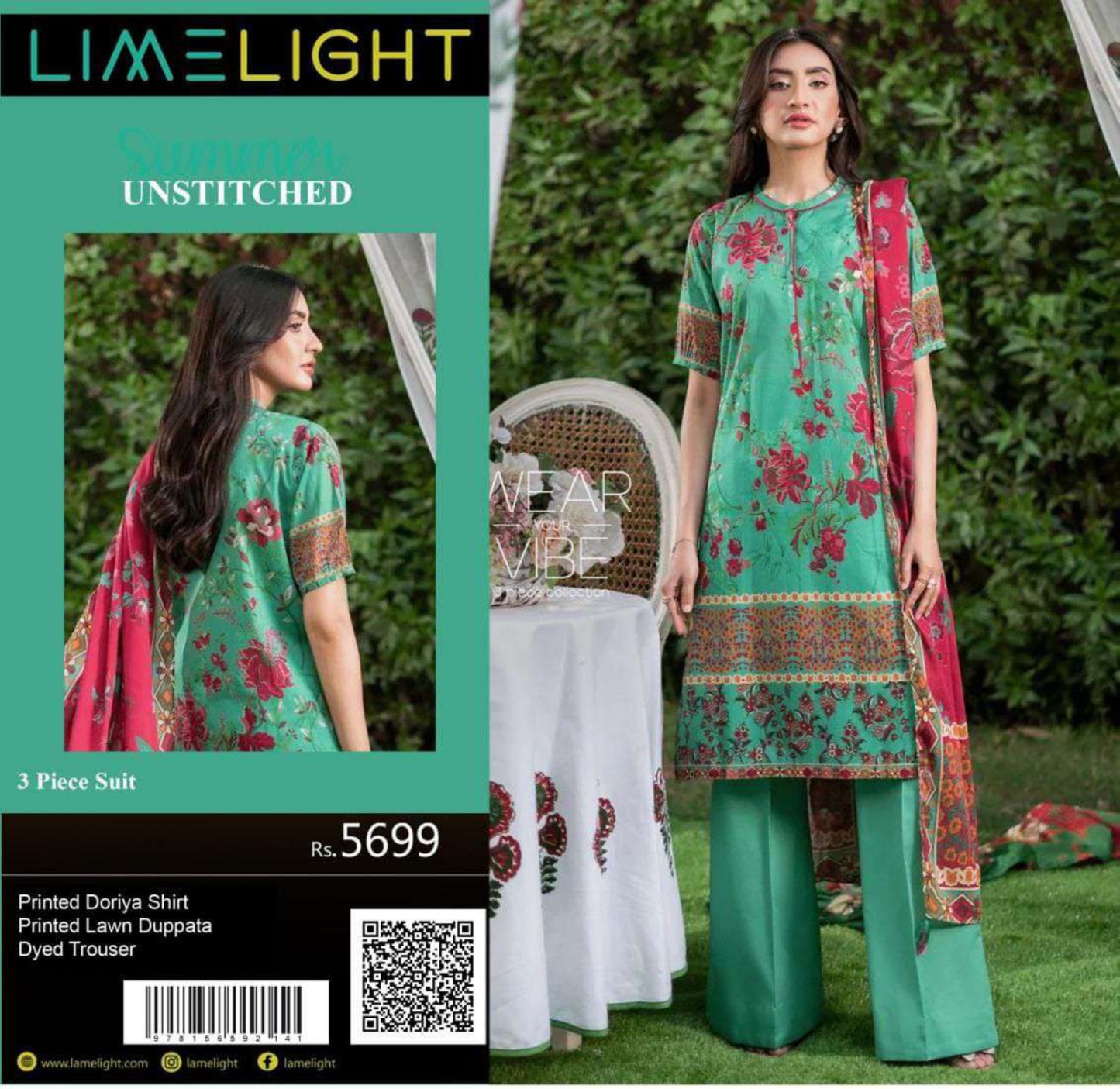 🌼 LIMELIGHT BANADORA 3PCS 🌼  2026 ☀️💎 3 Piece Unstitched Lawn 💎